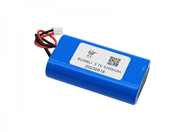 3.7V 5200mAh 圆柱锂电池|18650 1S2P 2pin 正向插头