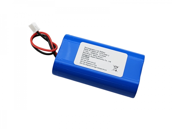 3.7V 5200mAh 圆柱锂电池 | 18650 1S2P 2p-2.0插头